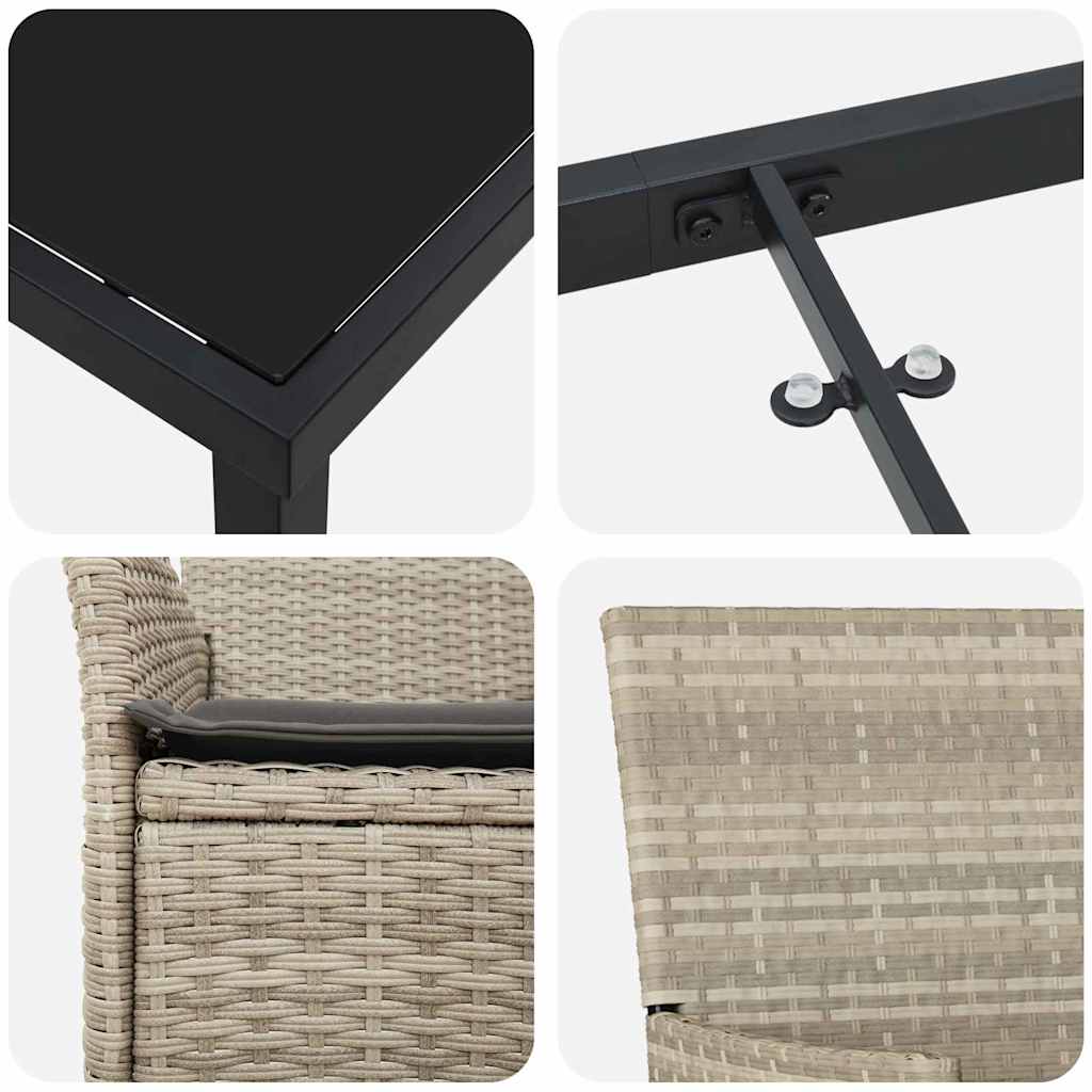 Ensemble de salle à manger pour jardin 5 pcs Gris clair - XIOS