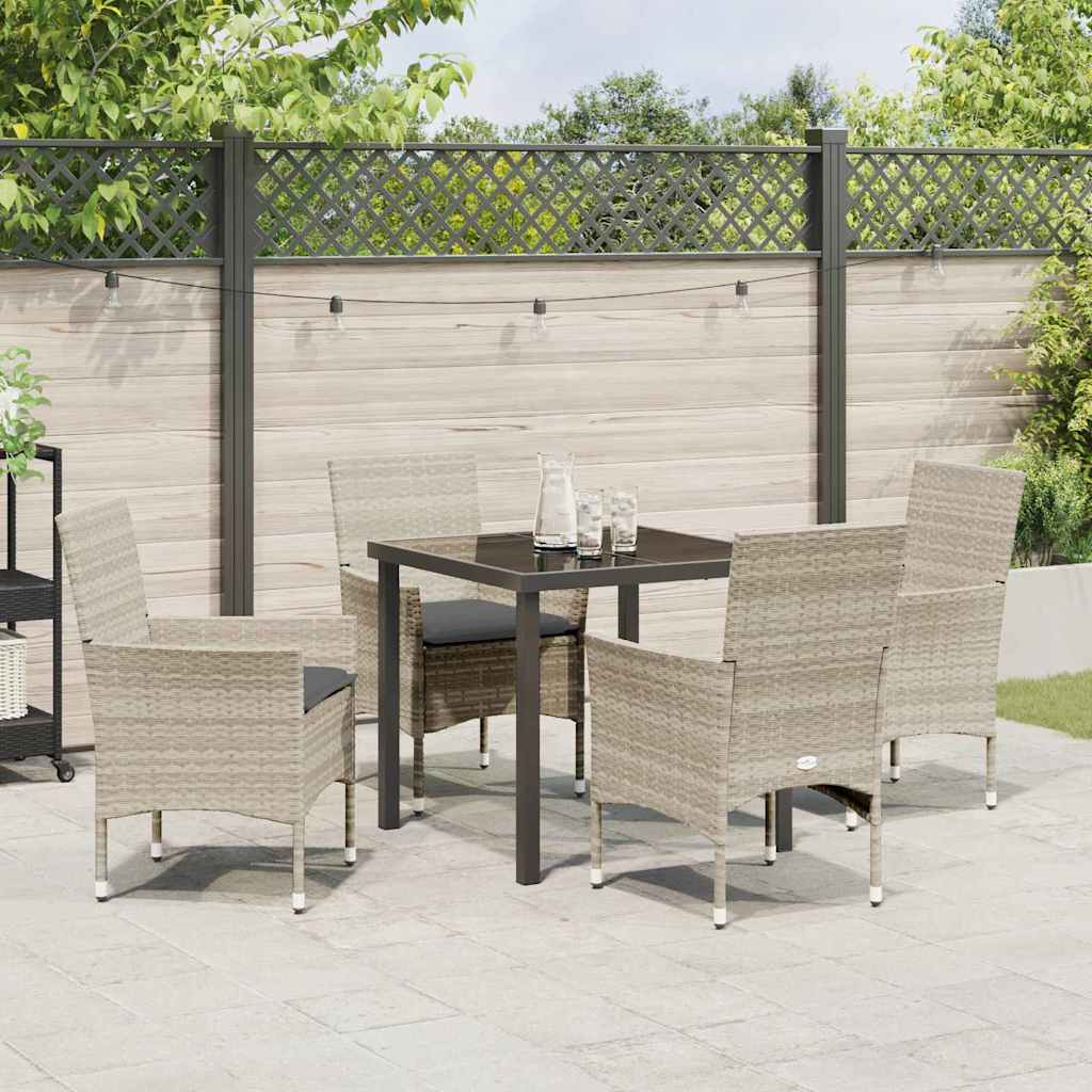 Ensemble de salle à manger pour jardin 5 pcs Gris clair - XIOS