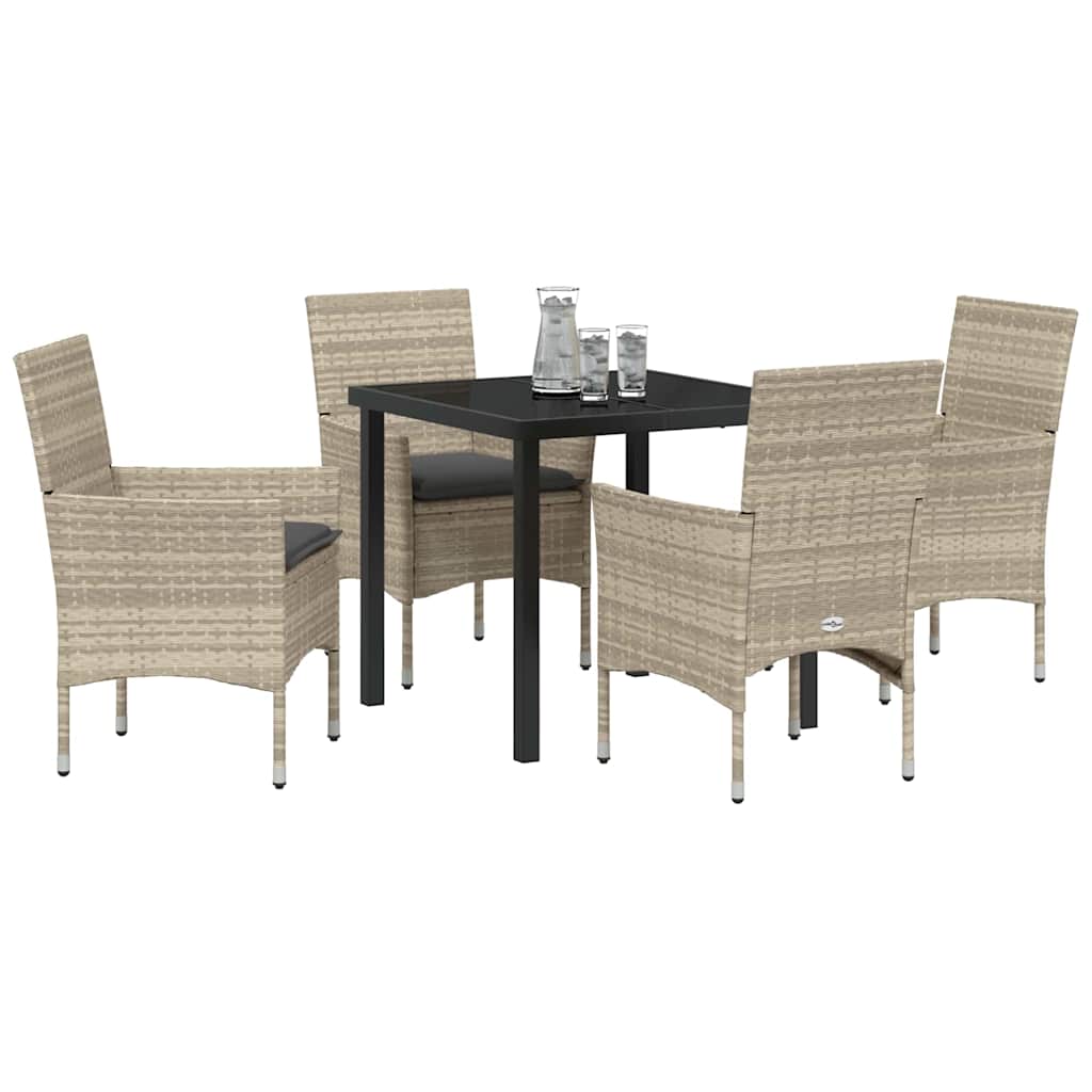 Ensemble de salle à manger pour jardin 5 pcs Gris clair - XIOS