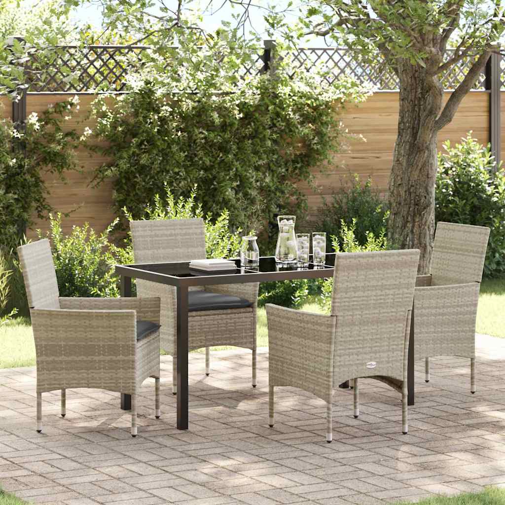 Ensemble de salle à manger pour jardin 5 pcs Gris clair - XIOS