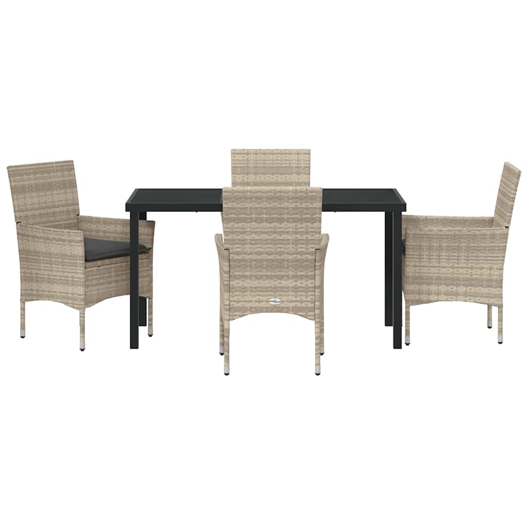 Ensemble de salle à manger pour jardin 5 pcs Gris clair - XIOS