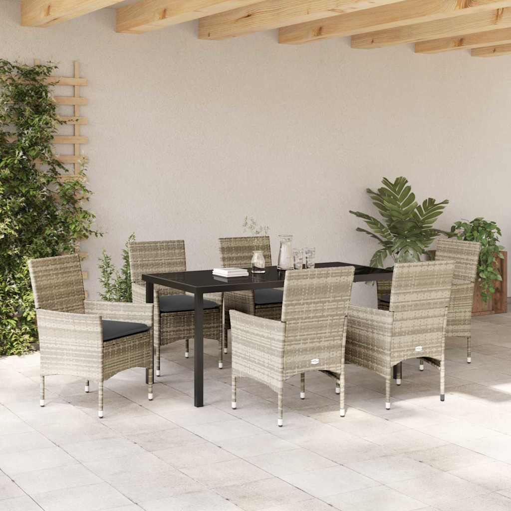 Ensemble de salle à manger pour jardin 7 pcs Gris clair - XIOS