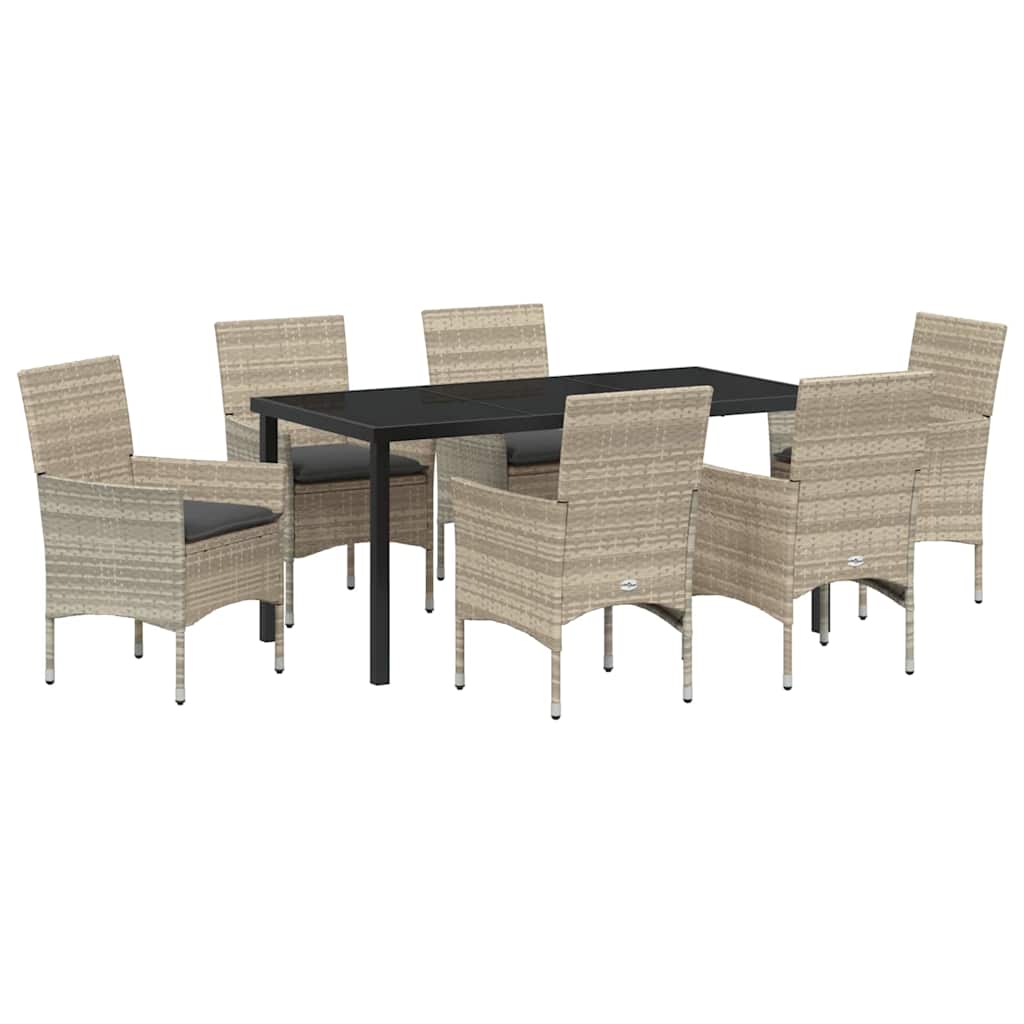 Ensemble de salle à manger pour jardin 7 pcs Gris clair - XIOS