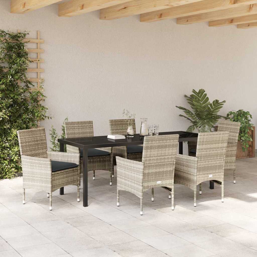 Ensemble de salle à manger pour jardin 7 pcs Gris clair - XIOS