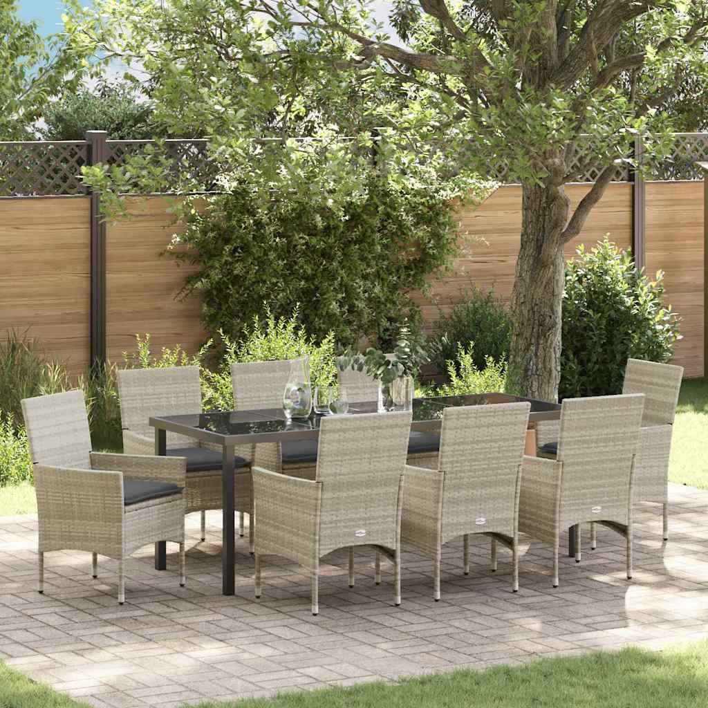 Ensemble de salle à manger pour jardin 9 pcs Gris clair - XIOS