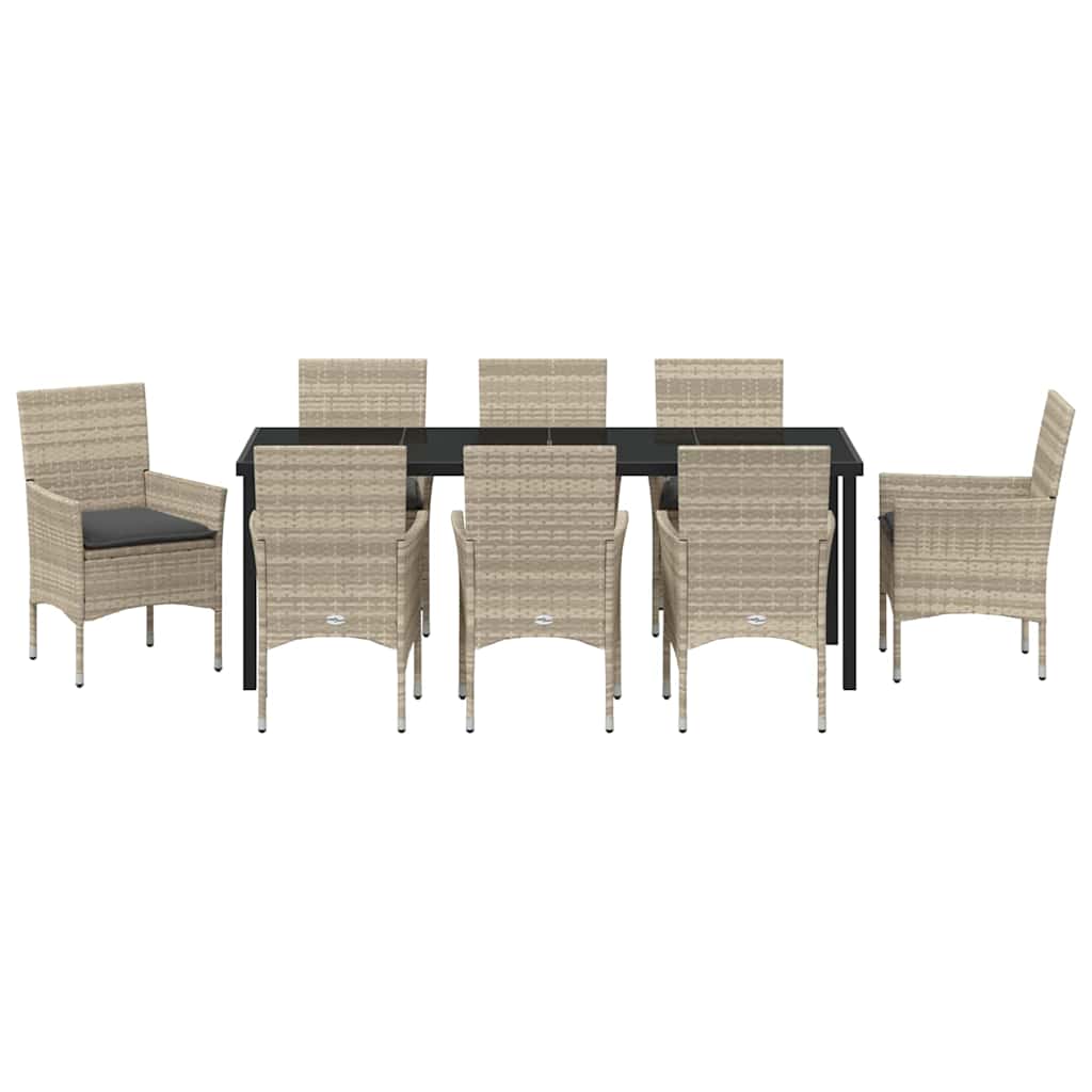 Ensemble de salle à manger pour jardin 9 pcs Gris clair - XIOS