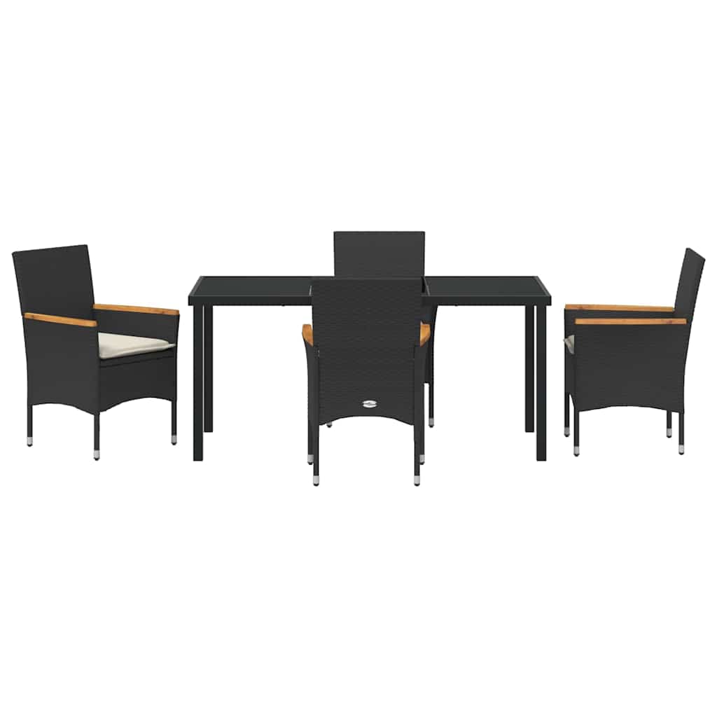 Ensemble de salle à manger pour jardin 5 pcs Noir polyrotin - XIOS