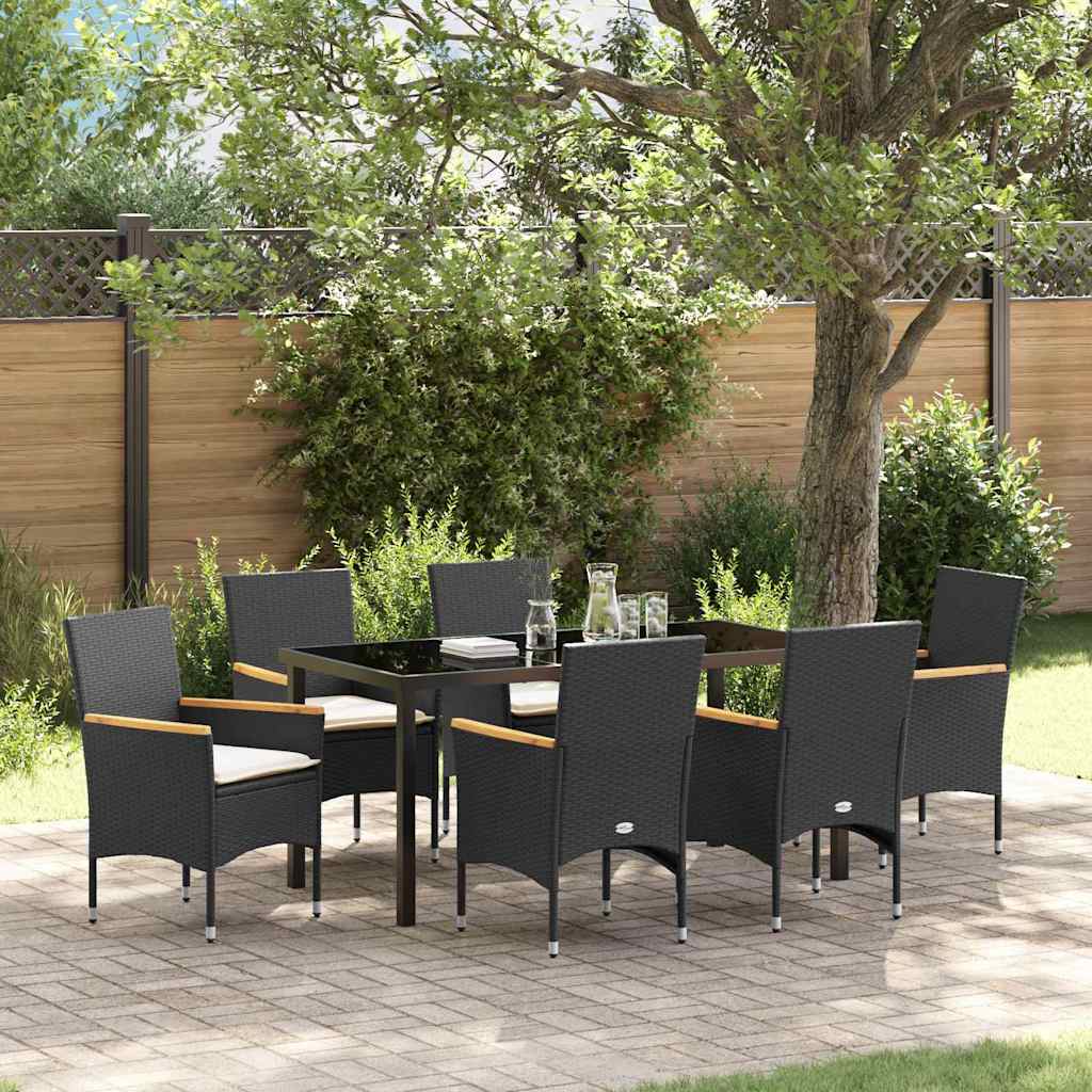 Ensemble de salle à manger pour jardin 7 pcs Noir polyrotin - XIOS