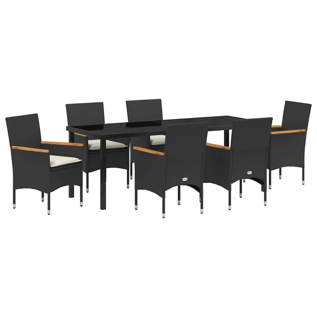 Ensemble de salle à manger pour jardin 7 pcs Noir polyrotin - XIOS