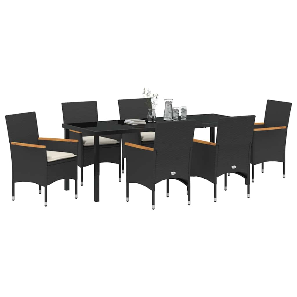 Ensemble de salle à manger pour jardin 7 pcs Noir polyrotin - XIOS