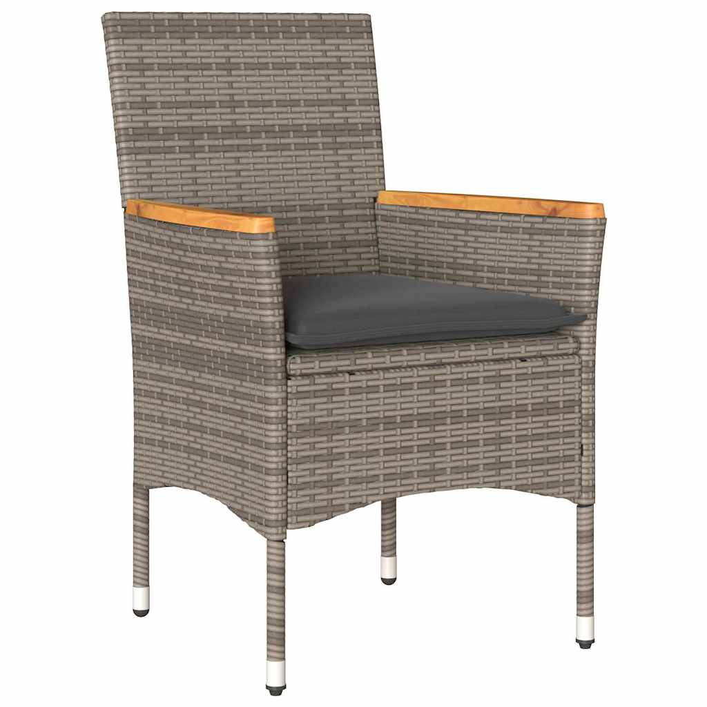 Ensemble de salle à manger pour jardin 5 pcs Gris polyrotin - XIOS