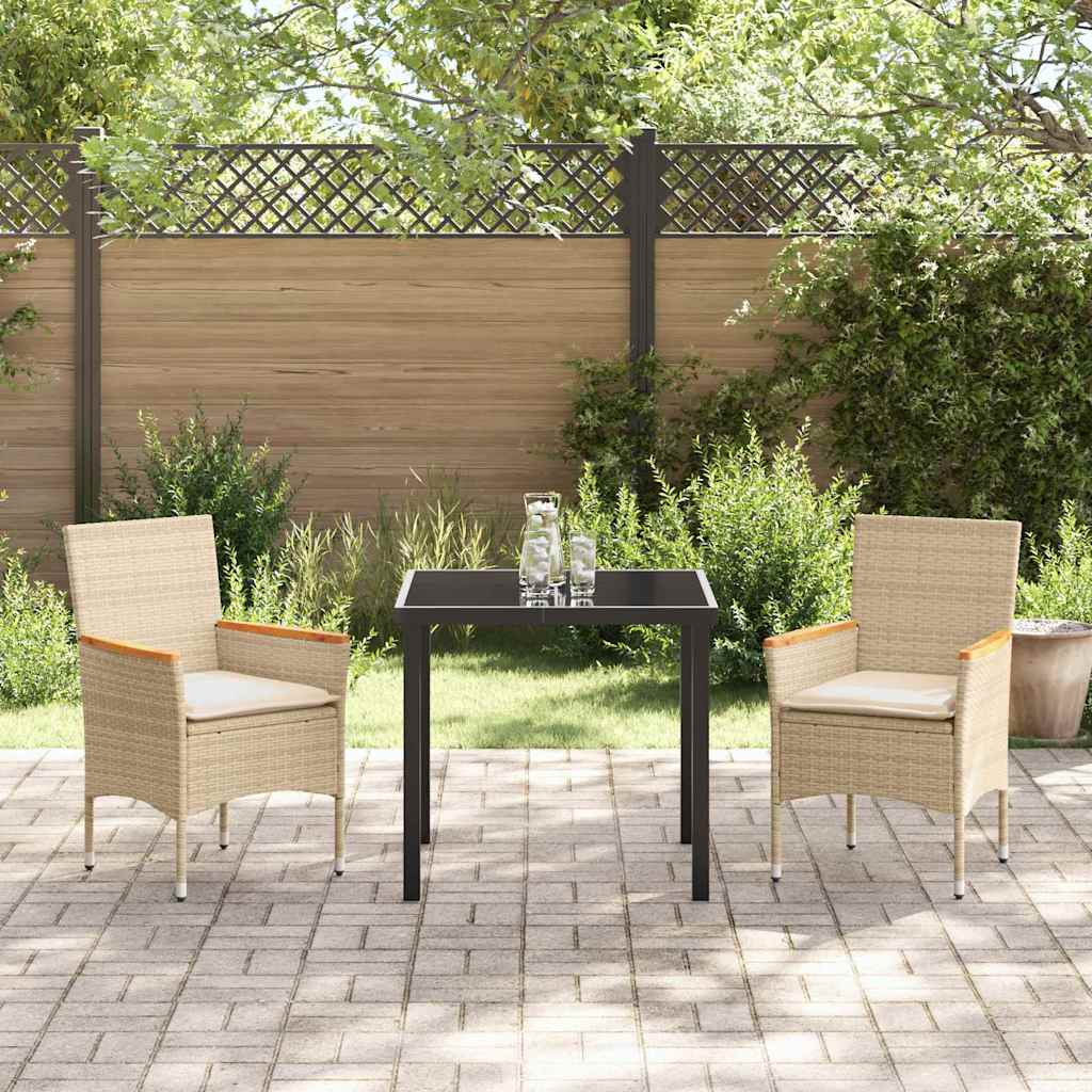 Ensemble de salle à manger pour jardin 3 pcs Beige polyrotin - XIOS