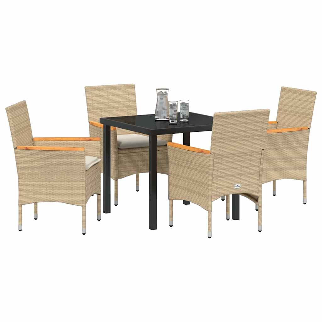 Ensemble de salle à manger pour jardin 5 pcs Beige polyrotin - XIOS
