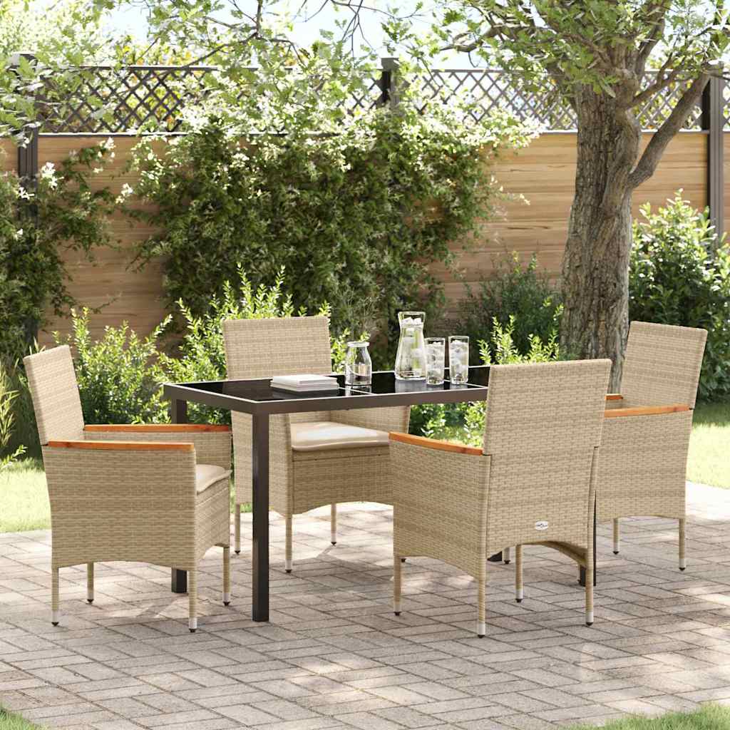 Ensemble de salle à manger pour jardin 5 pcs Beige polyrotin - XIOS