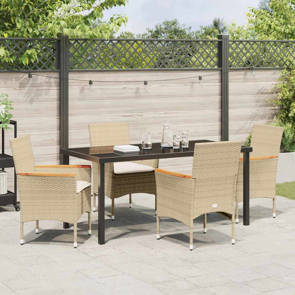 Ensemble de salle à manger pour jardin 5 pcs Beige polyrotin - XIOS