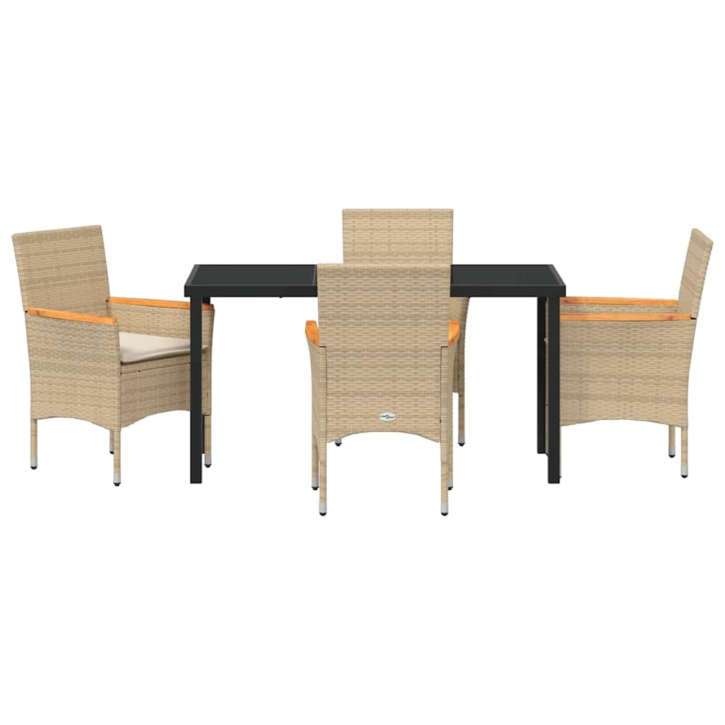 Ensemble de salle à manger pour jardin 5 pcs Beige polyrotin - XIOS