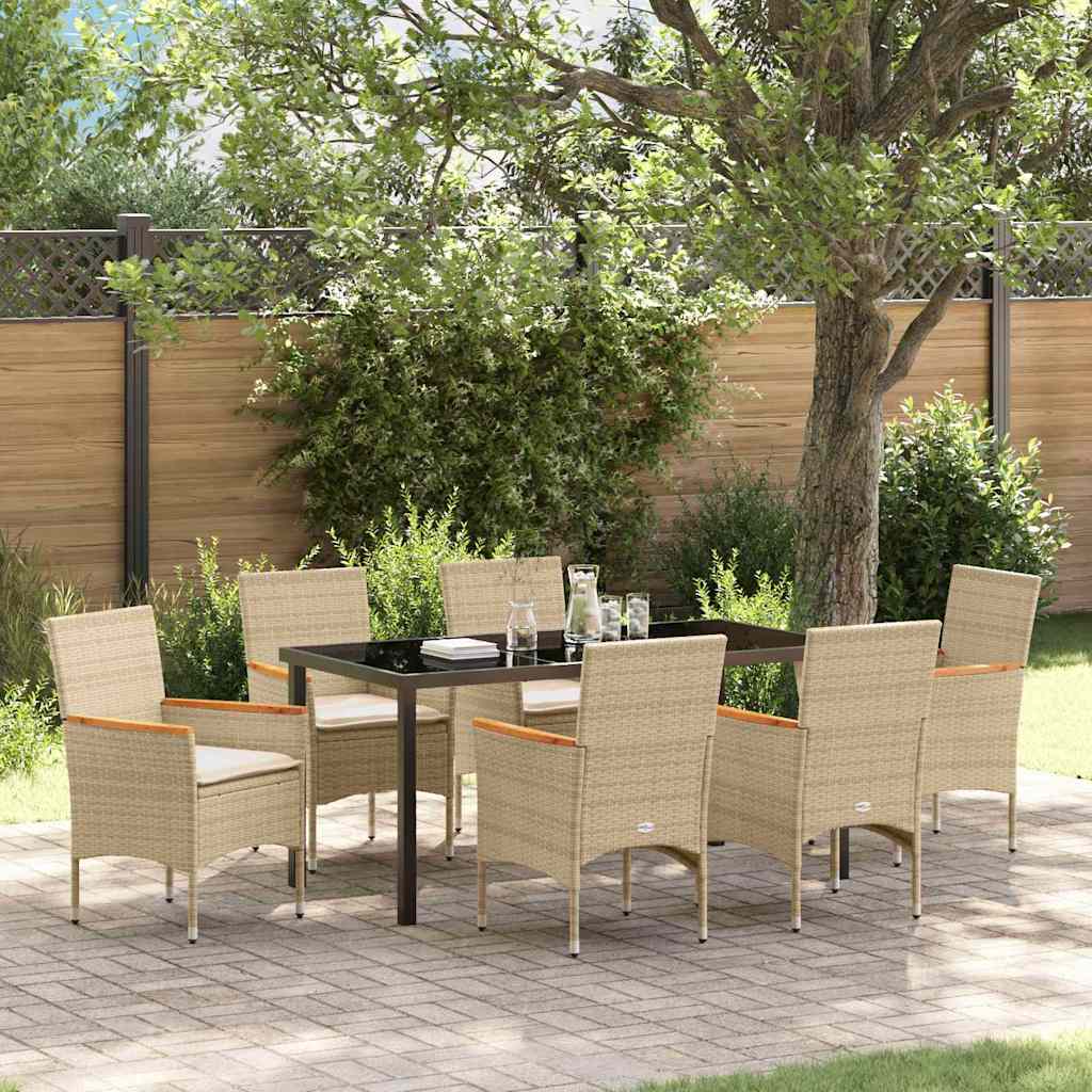 Ensemble de salle à manger pour jardin 7 pcs Beige polyrotin - XIOS