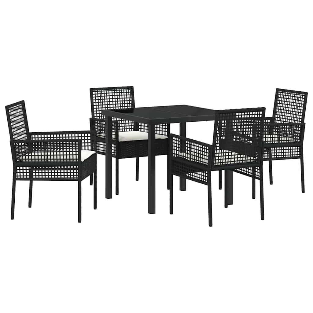 Ensemble de salle à manger pour jardin 5 pcs Noir polyrotin - XIOS