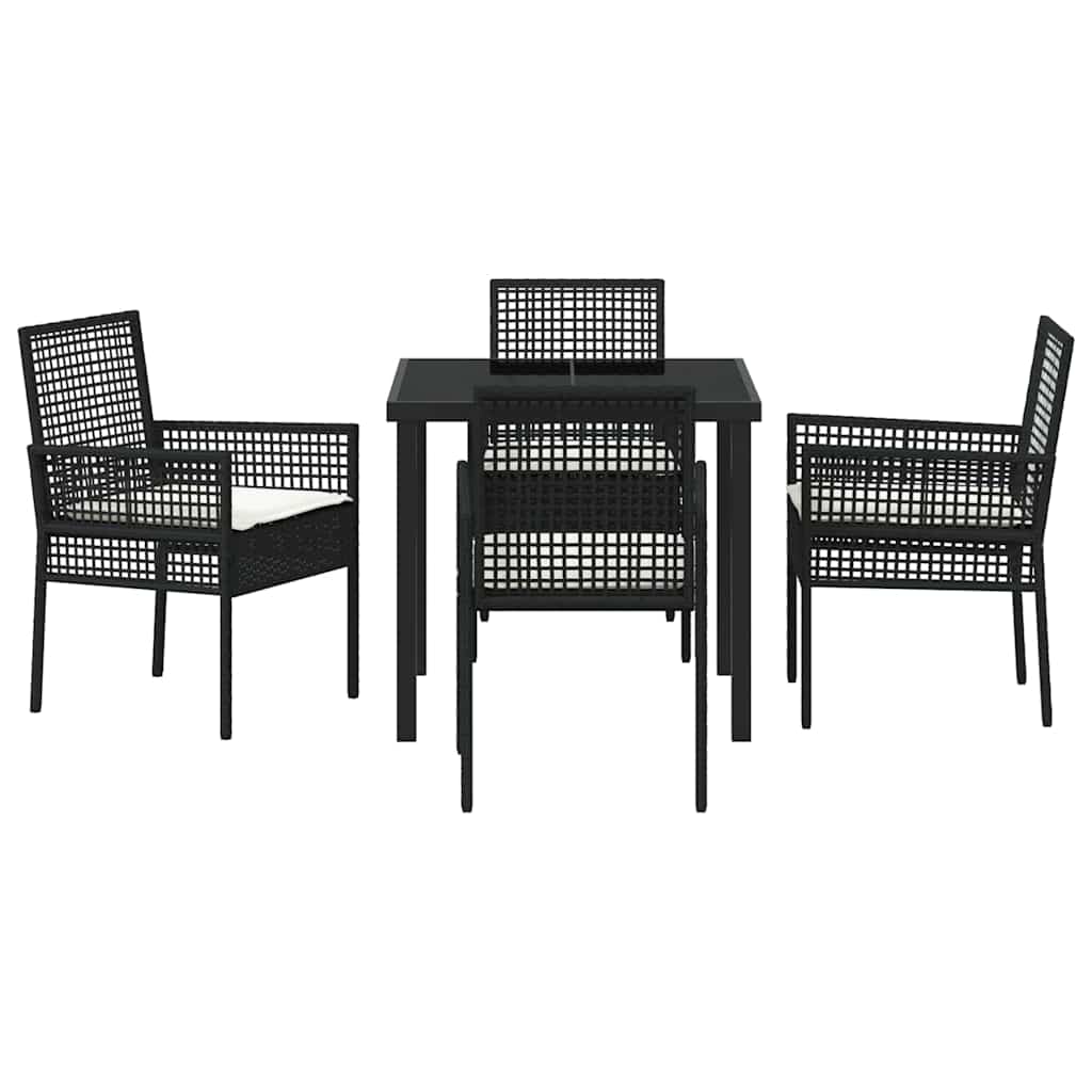 Ensemble de salle à manger pour jardin 5 pcs Noir polyrotin - XIOS