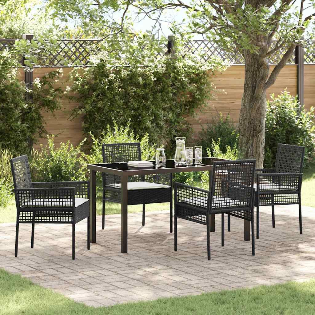 Ensemble de salle à manger pour jardin 5 pcs Noir polyrotin - XIOS