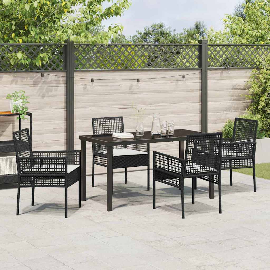 Ensemble de salle à manger pour jardin 5 pcs Noir polyrotin - XIOS