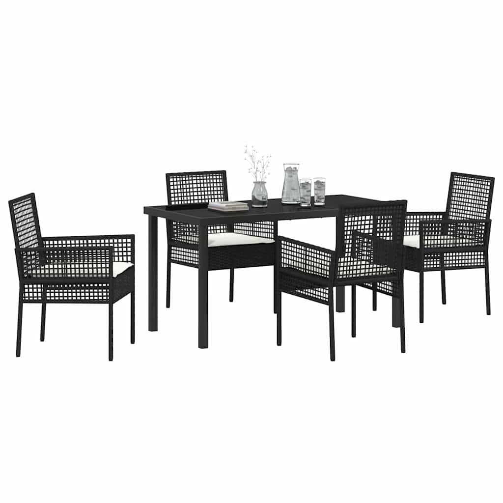 Ensemble de salle à manger pour jardin 5 pcs Noir polyrotin - XIOS
