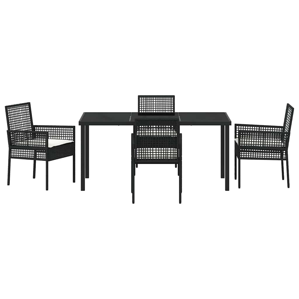 Ensemble de salle à manger pour jardin 5 pcs Noir polyrotin - XIOS