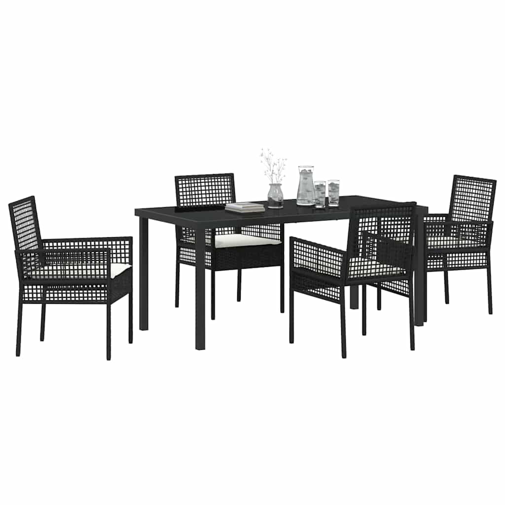 Ensemble de salle à manger pour jardin 5 pcs Noir polyrotin - XIOS