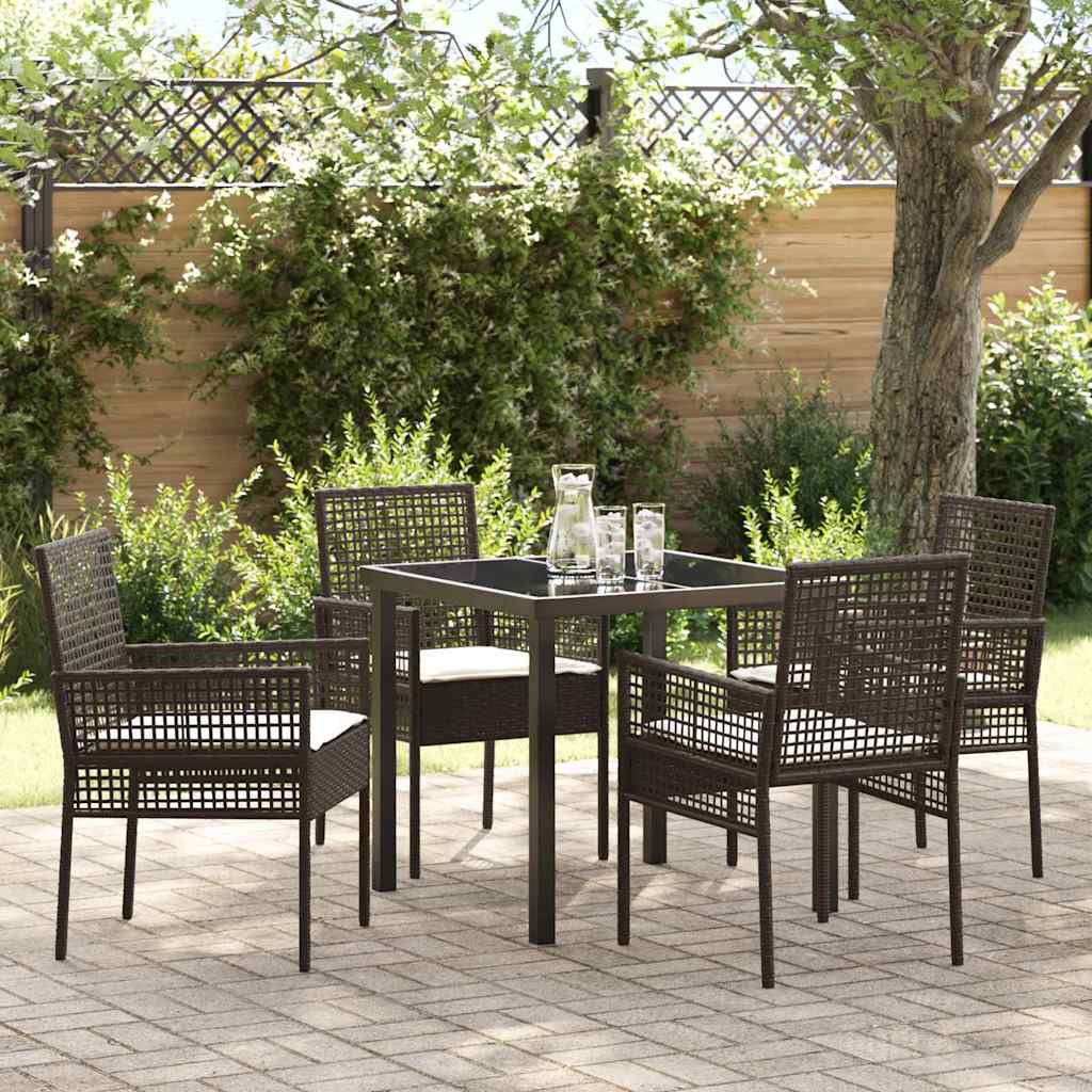 Ensemble de salle à manger pour jardin 5 pcs Marron polyrotin - XIOS