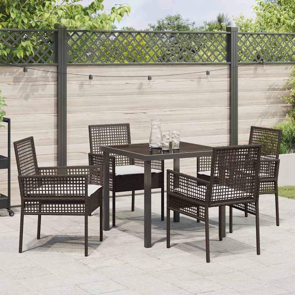 Ensemble de salle à manger pour jardin 5 pcs Marron polyrotin - XIOS