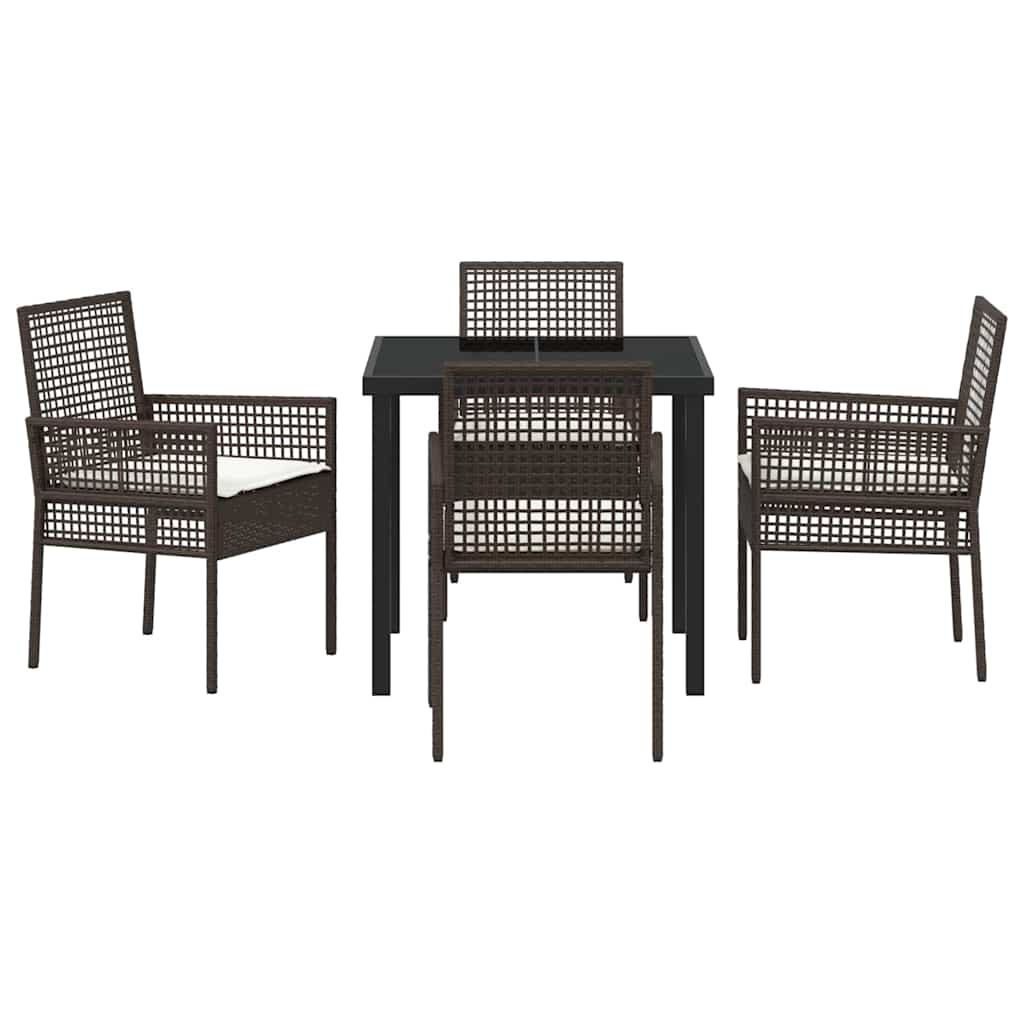 Ensemble de salle à manger pour jardin 5 pcs Marron polyrotin - XIOS