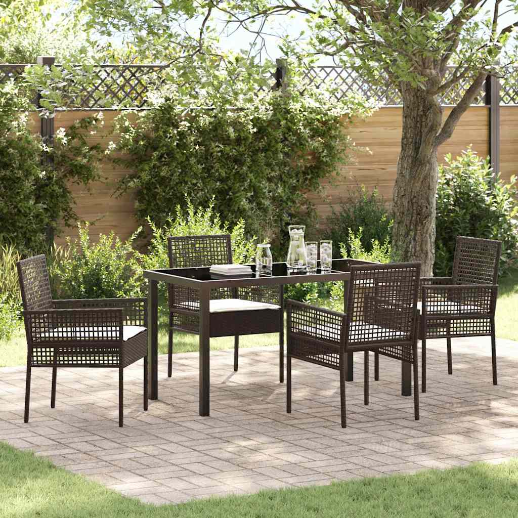 Ensemble de salle à manger pour jardin 5 pcs Marron polyrotin - XIOS