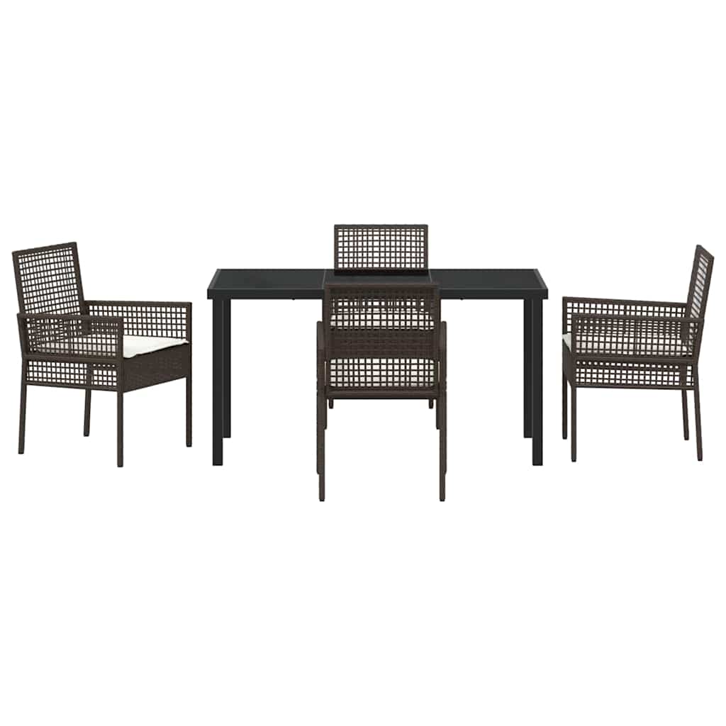 Ensemble de salle à manger pour jardin 5 pcs Marron polyrotin - XIOS