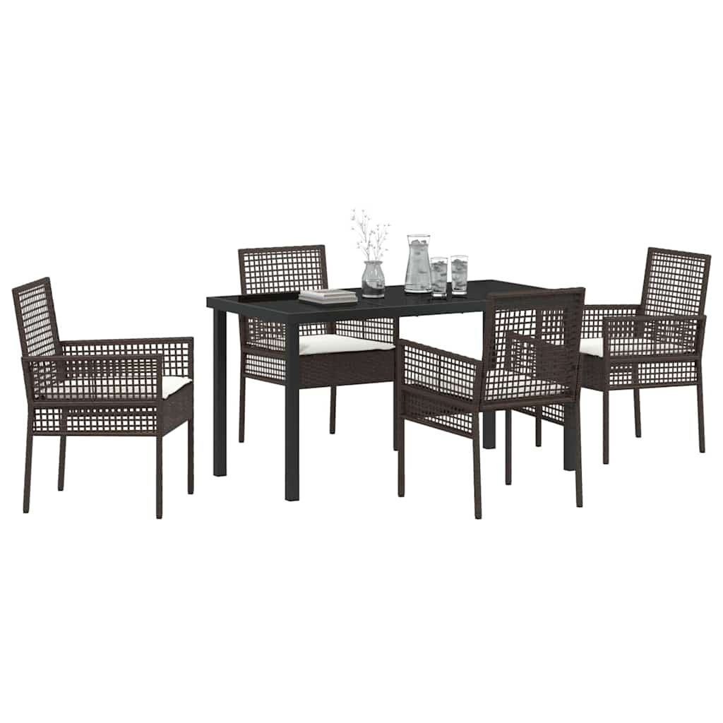 Ensemble de salle à manger pour jardin 5 pcs Marron polyrotin - XIOS