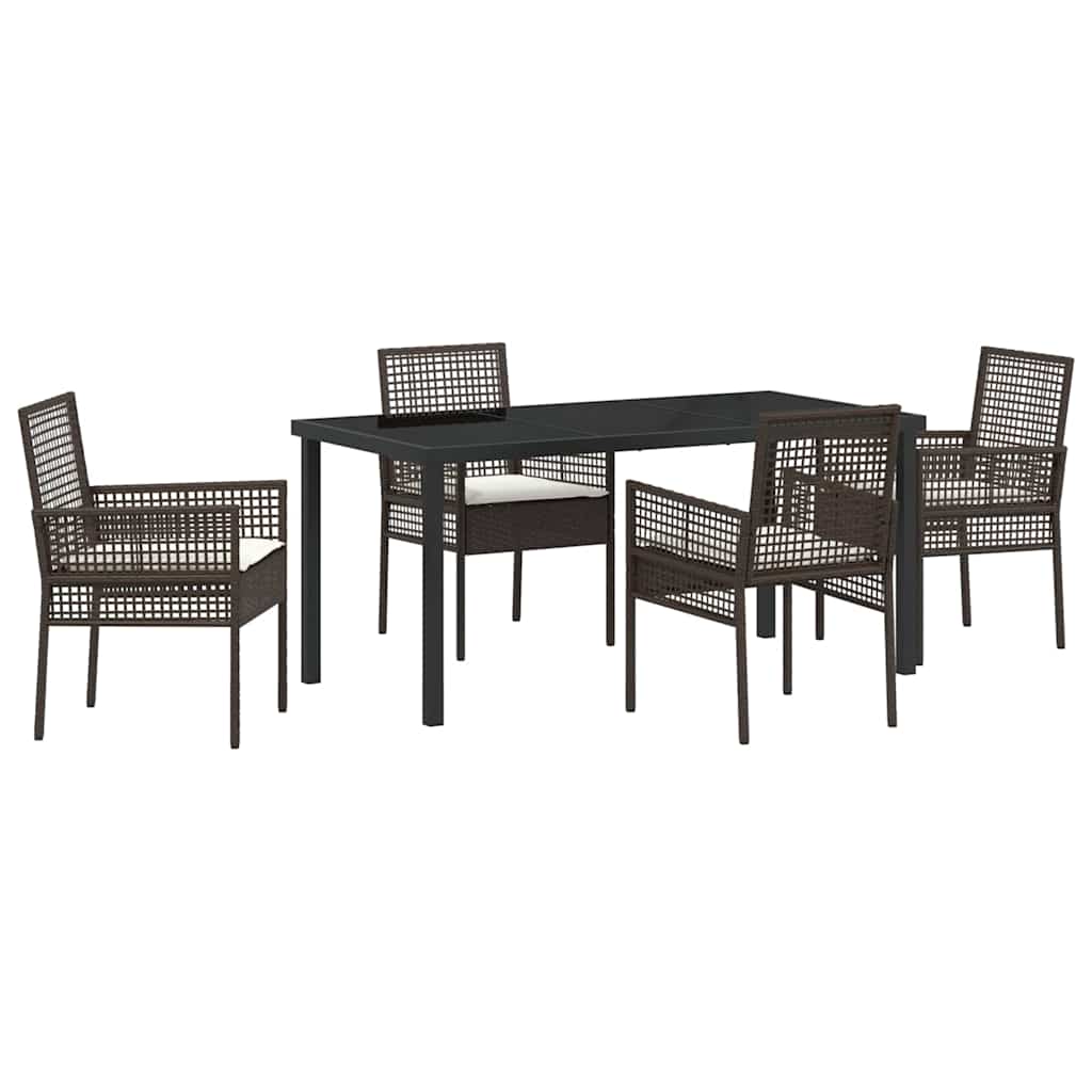 Ensemble de salle à manger pour jardin 5 pcs Marron polyrotin - XIOS