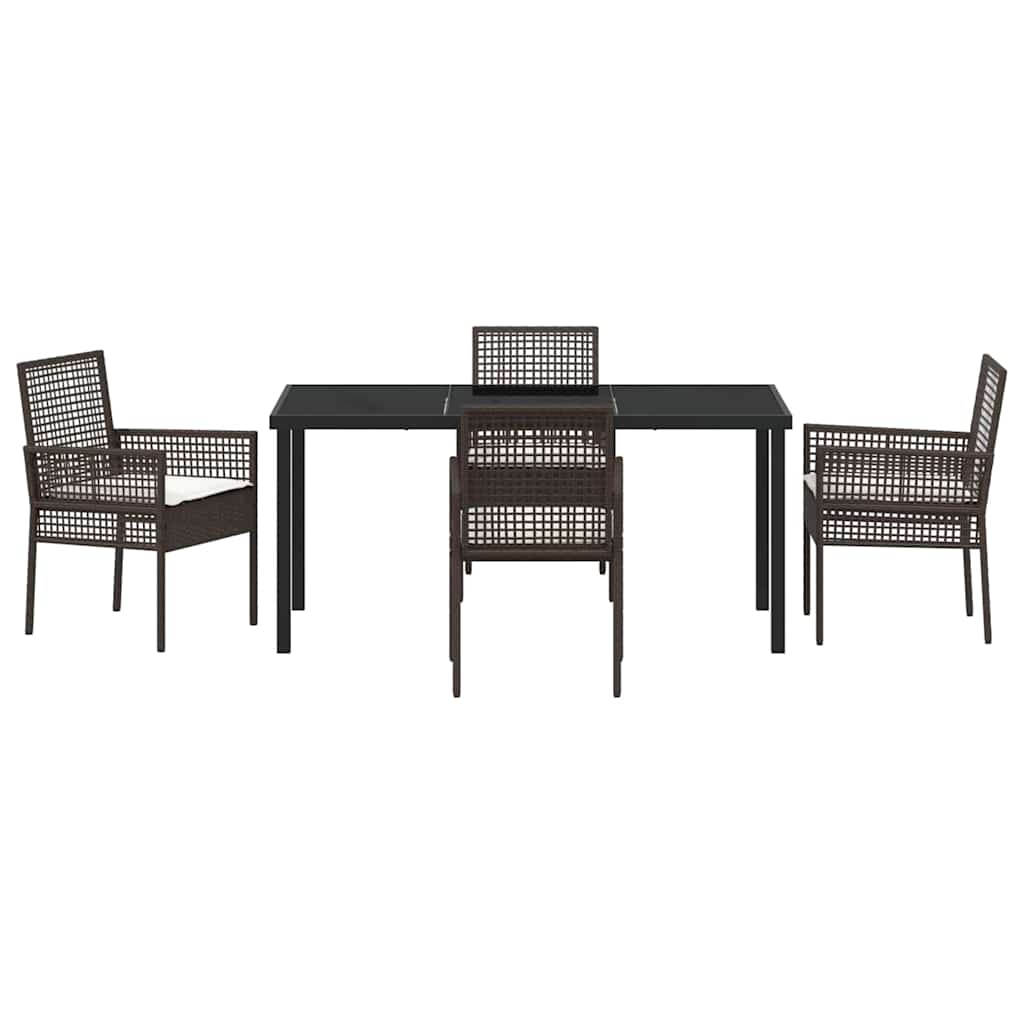 Ensemble de salle à manger pour jardin 5 pcs Marron polyrotin - XIOS