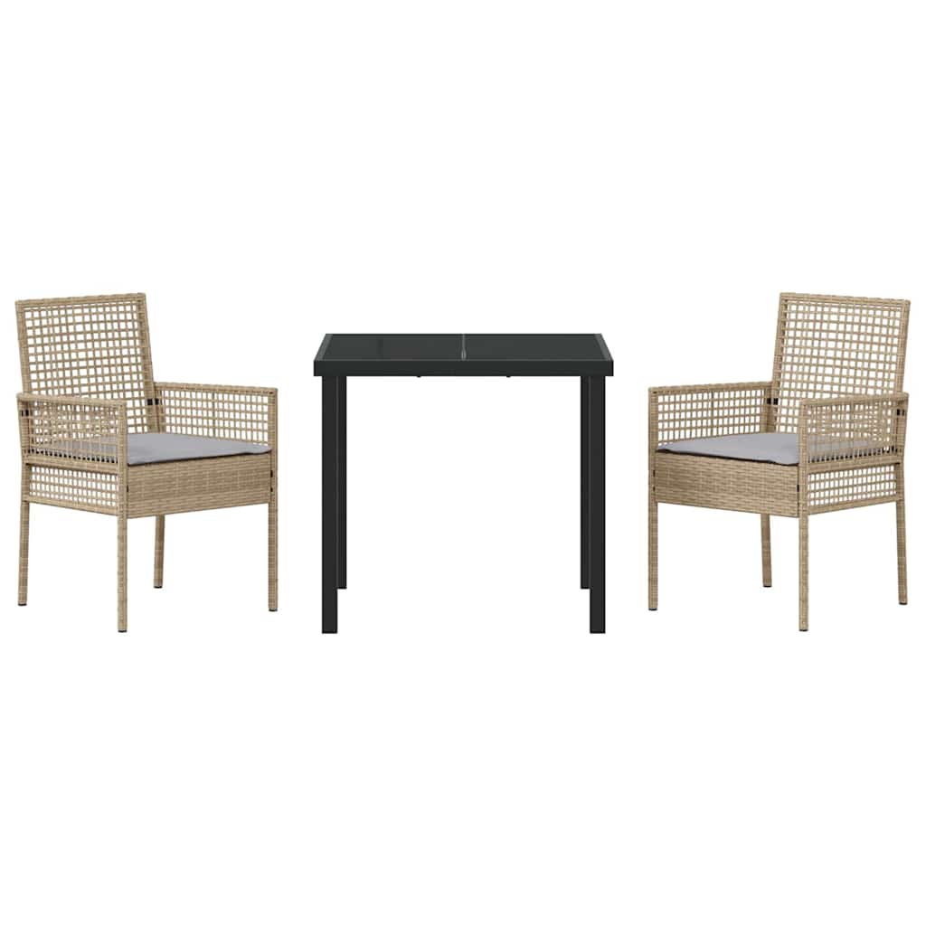 Ensemble de salle à manger pour jardin 3 pcs Beige polyrotin - XIOS