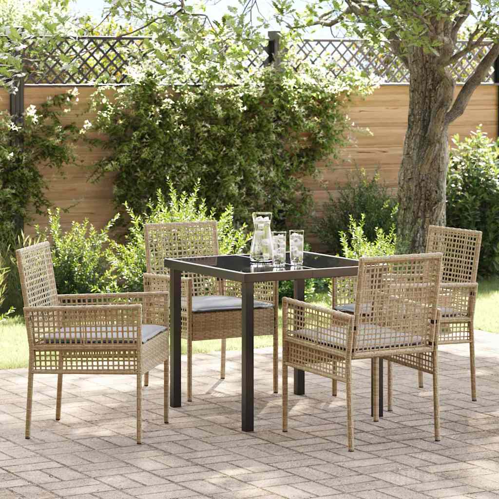 Ensemble de salle à manger pour jardin 5 pcs Beige polyrotin - XIOS