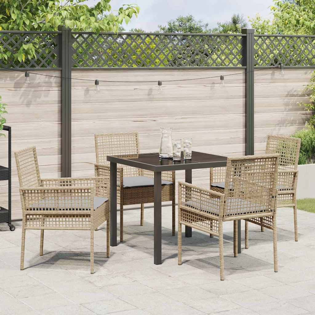 Ensemble de salle à manger pour jardin 5 pcs Beige polyrotin - XIOS