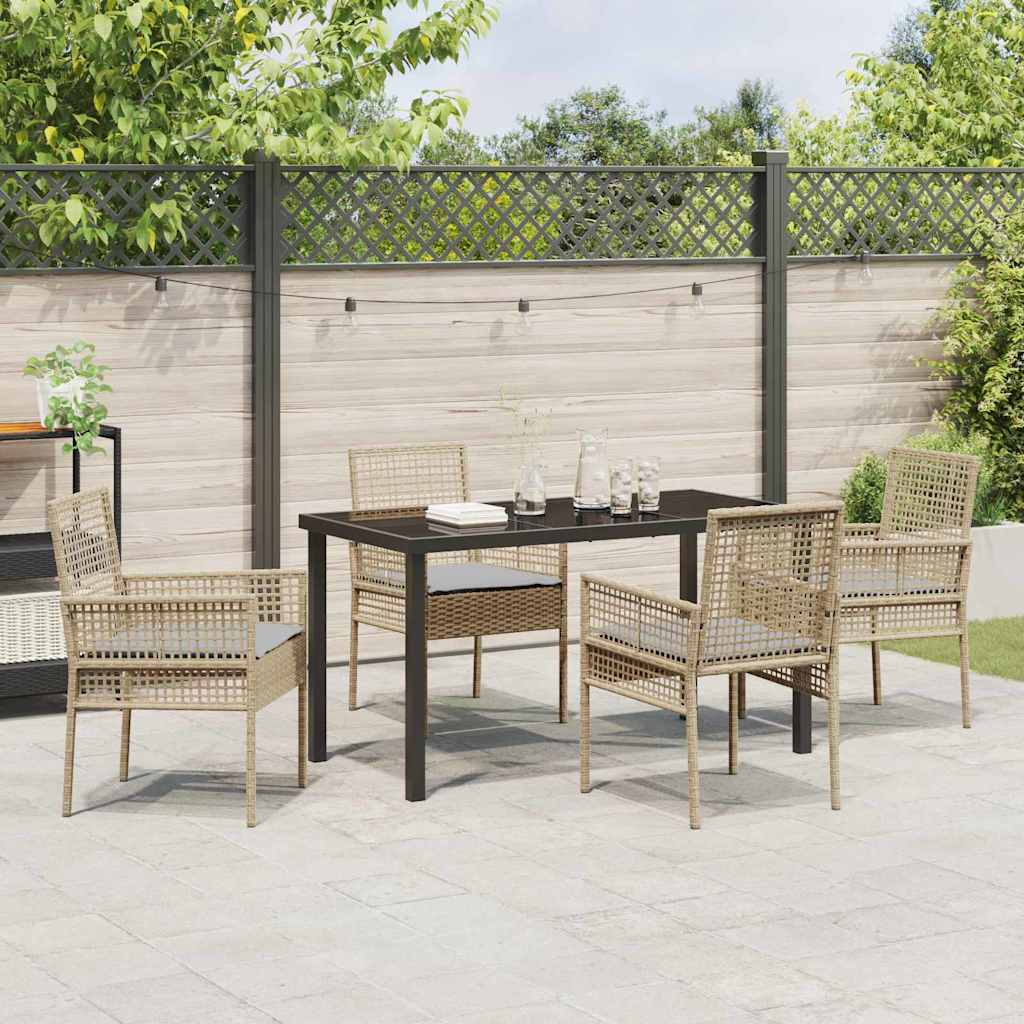 Ensemble de salle à manger pour jardin 5 pcs Beige polyrotin - XIOS