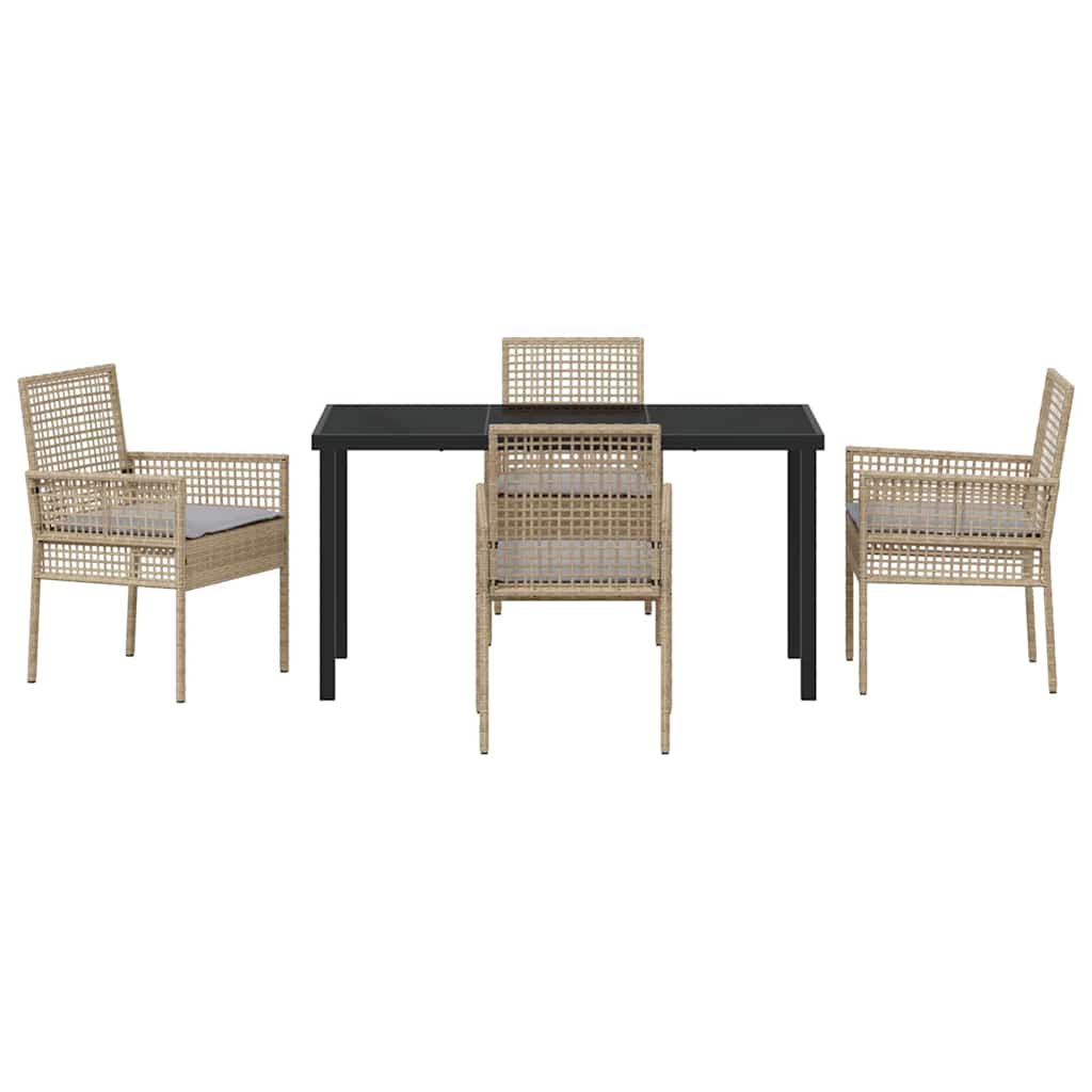 Ensemble de salle à manger pour jardin 5 pcs Beige polyrotin - XIOS