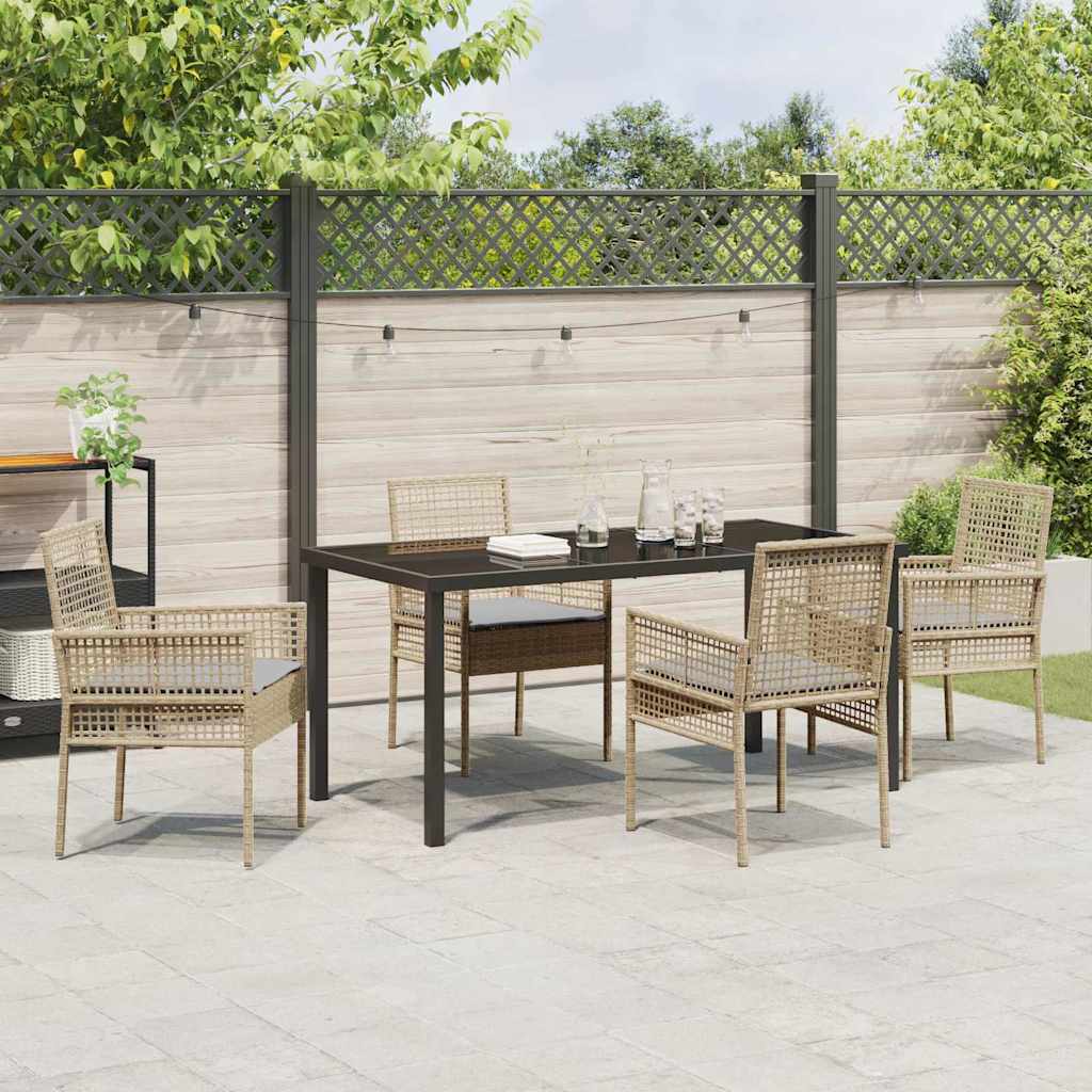 Ensemble de salle à manger pour jardin 5 pcs Beige polyrotin - XIOS