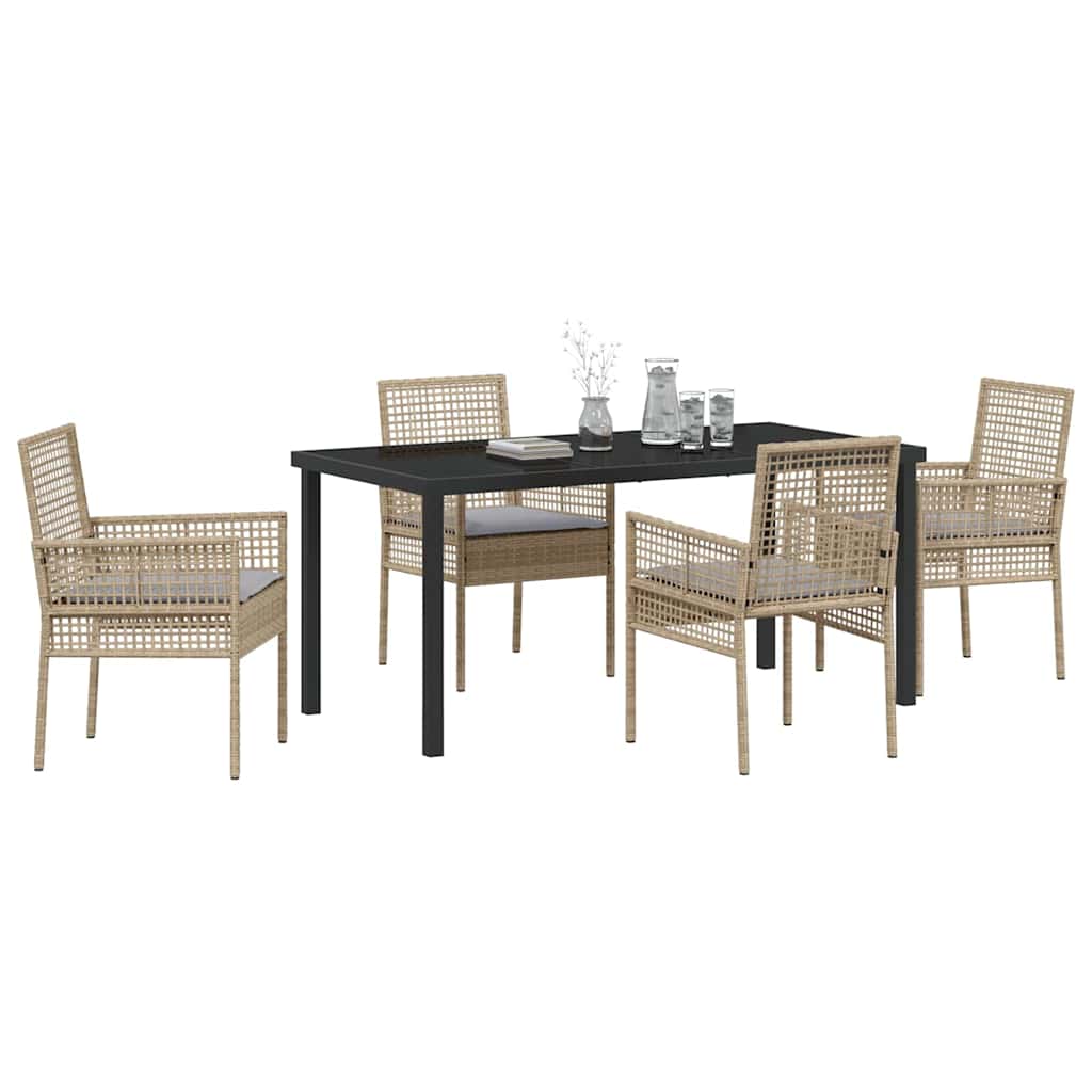 Ensemble de salle à manger pour jardin 5 pcs Beige polyrotin - XIOS