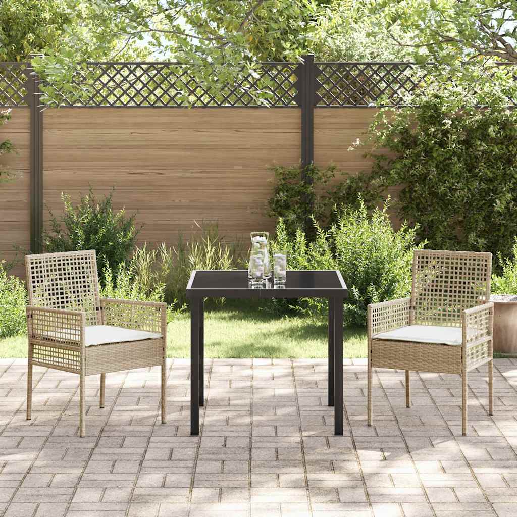 Ensemble de salle à manger pour jardin 3 pcs Beige polyrotin - XIOS