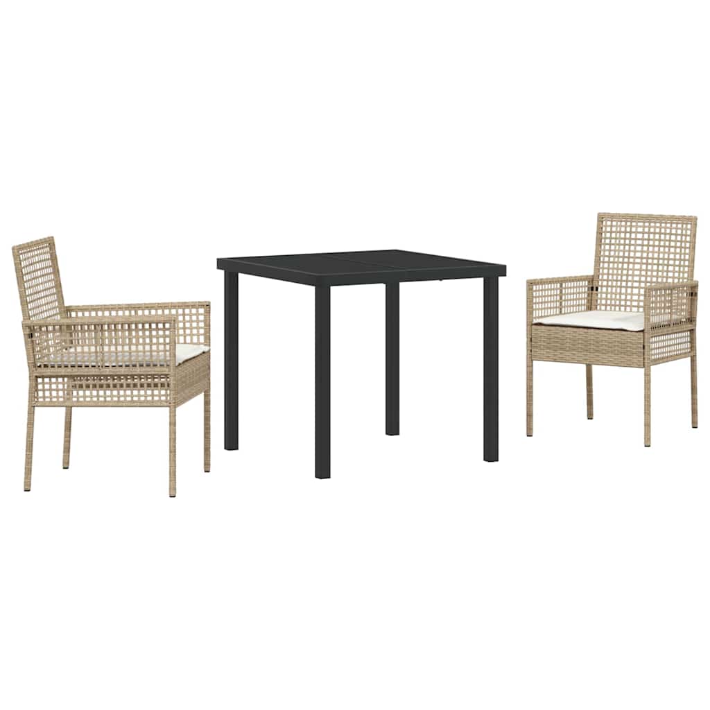 Ensemble de salle à manger pour jardin 3 pcs Beige polyrotin - XIOS