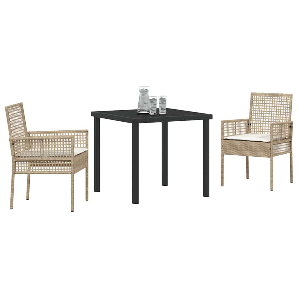 Ensemble de salle à manger pour jardin 3 pcs Beige polyrotin - XIOS