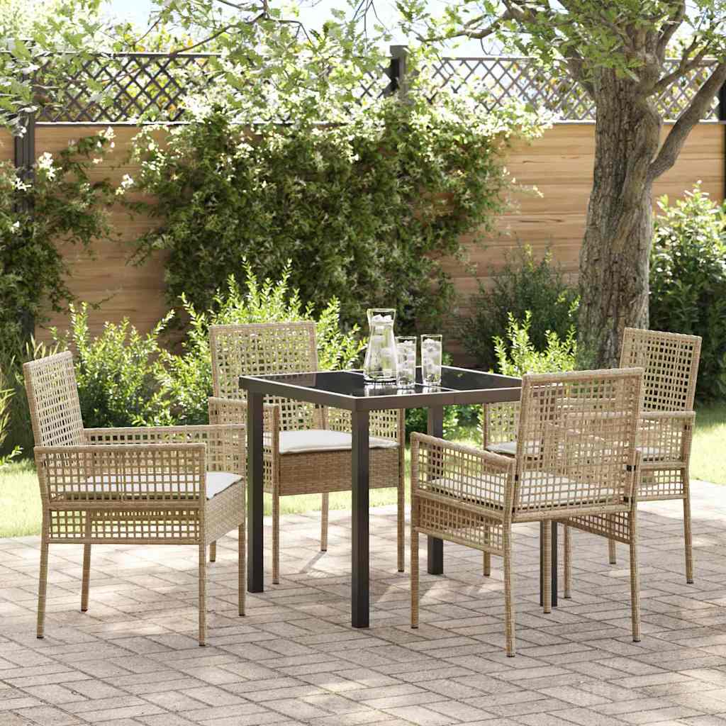 Ensemble de salle à manger pour jardin 5 pcs Beige polyrotin - XIOS