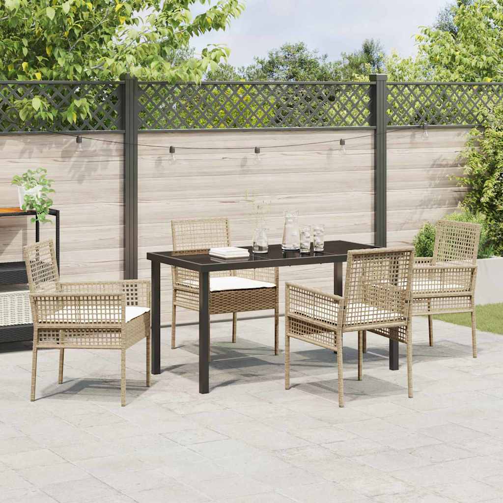 Ensemble de salle à manger pour jardin 5 pcs Beige polyrotin - XIOS