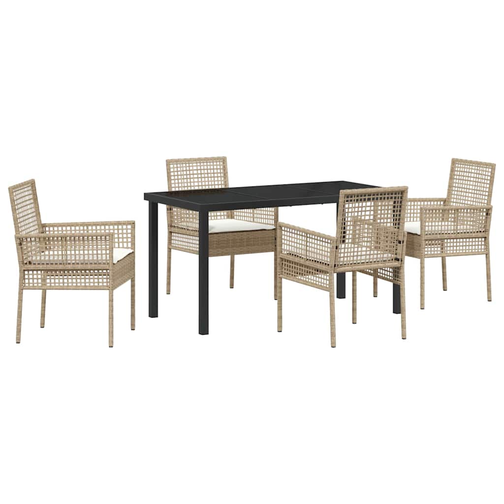 Ensemble de salle à manger pour jardin 5 pcs Beige polyrotin - XIOS