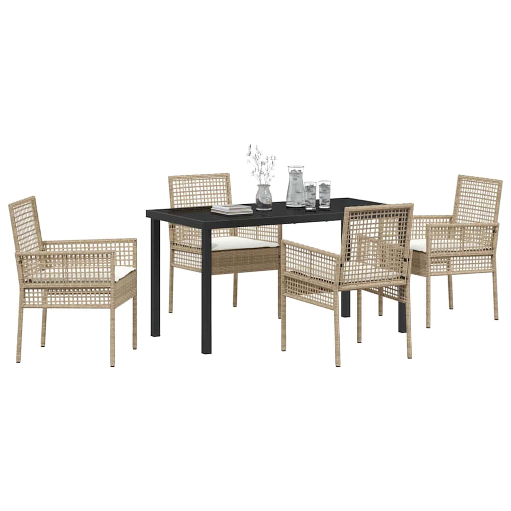 Ensemble de salle à manger pour jardin 5 pcs Beige polyrotin - XIOS
